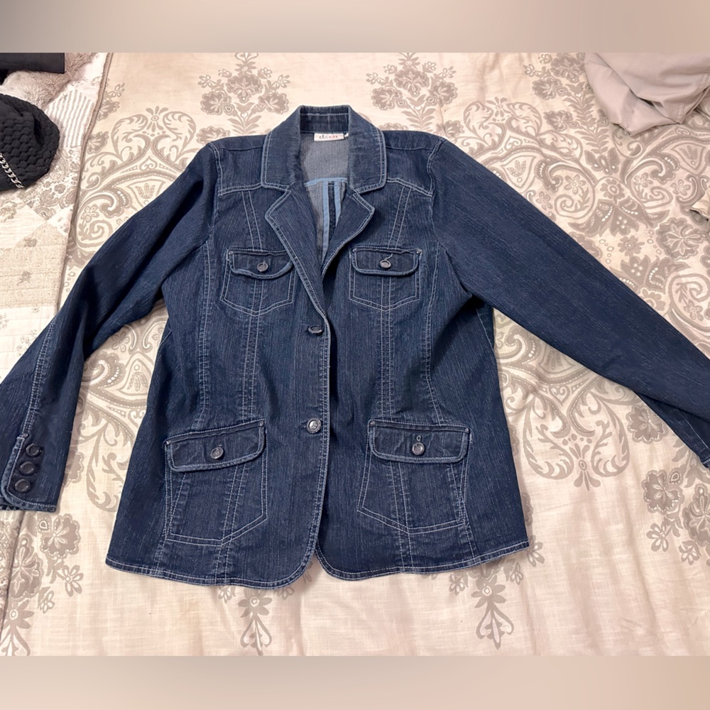 Denim & Co large denim blazer